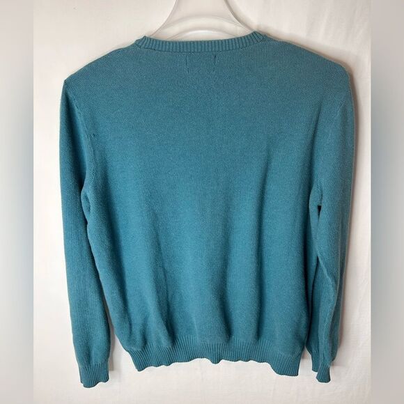 Zara Man Sweater Basic Long Sleeve Crewneck. Blue Mint Cotton Silk Linen Size XL - Picture 6 of 14